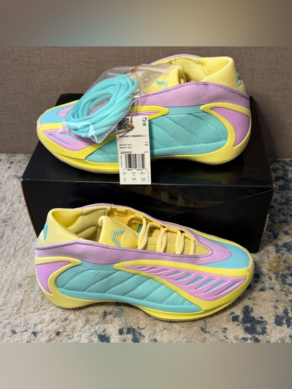 Adidas Anthony Edwards 2 J Basketball Shoes “Easter” Size 6 Youth / 7.5 Women’s